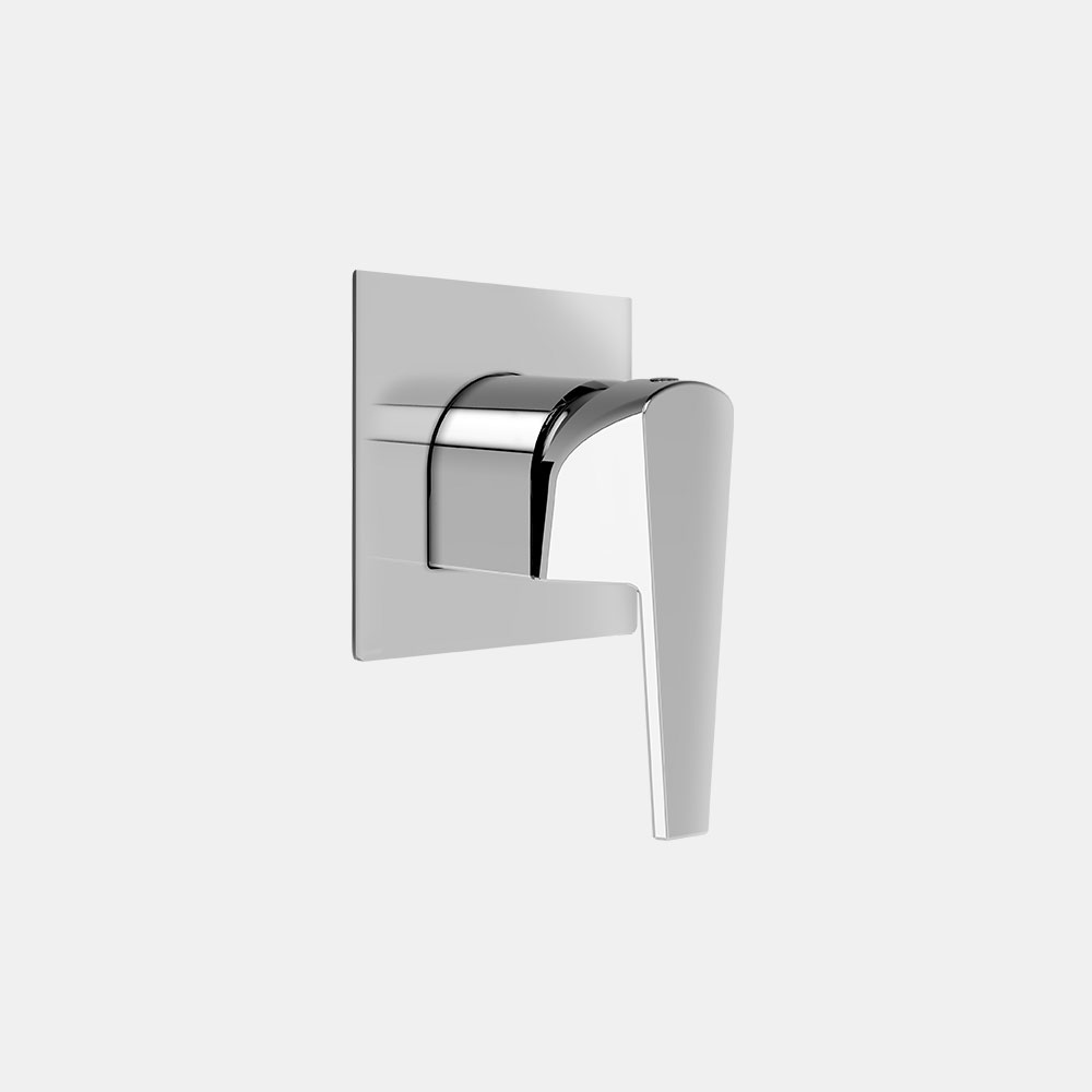 STAINLESS STEEL PLATE WITH LEVER FOR CONCEALED SHOWER 1 OUTLET