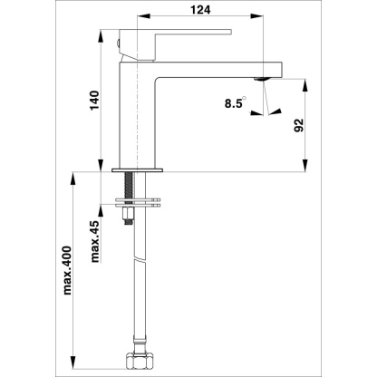 SQ Basin mixer tap diagram