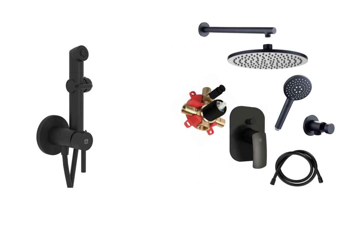 Herz SQ Complete Bathroom Set – Black