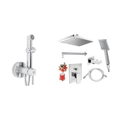 Herz SQ Complete Bathroom Set – Chrome